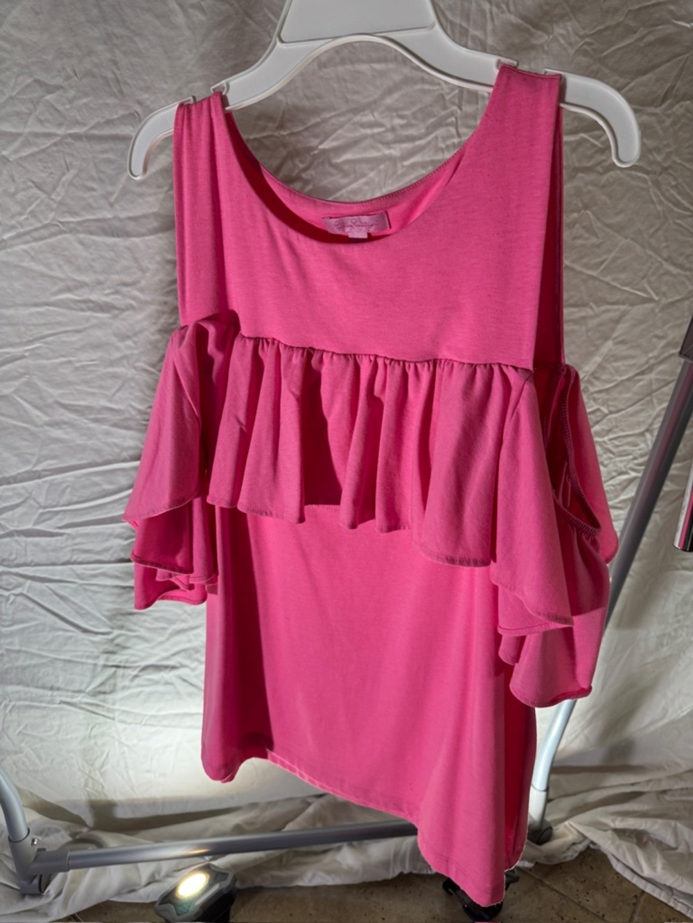 Lilly Pulitzer Hot Pink Ruffle Tank Top